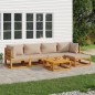 vidaXL 6-tlg. Garten-Lounge-Set mit Taupe Kissen Massivholz vidaXL 6-tlg. Garten-Lounge-Set mit Taupe Kissen Massivholz