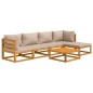 vidaXL 6-tlg. Garten-Lounge-Set mit Taupe Kissen Massivholz vidaXL 6-tlg. Garten-Lounge-Set mit Taupe Kissen Massivholz