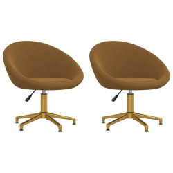 Esszimmerstühle 2 Stk. Braun Samt