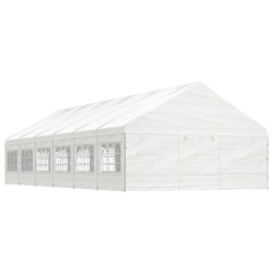 vidaXL Pavillon mit Dach Weiß 13,38x5,88x3,75 m Polyethylen