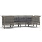 vidaXL 6-tlg. Garten-Lounge-Set mit Kissen Grau Poly Rattan vidaXL 6-tlg. Garten-Lounge-Set mit Kissen Grau Poly Rattan