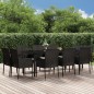 vidaXL 11-tlg. Garten-Essgruppe mit Kissen Schwarz Poly Rattan vidaXL 11-tlg. Garten-Essgruppe mit Kissen Schwarz Poly Rattan