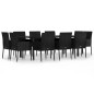 vidaXL 11-tlg. Garten-Essgruppe mit Kissen Schwarz Poly Rattan vidaXL 11-tlg. Garten-Essgruppe mit Kissen Schwarz Poly Rattan