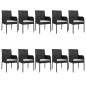 vidaXL 11-tlg. Garten-Essgruppe mit Kissen Schwarz Poly Rattan vidaXL 11-tlg. Garten-Essgruppe mit Kissen Schwarz Poly Rattan