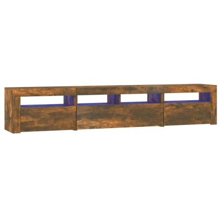 vidaXL TV-Schrank mit LED-Leuchten Räuchereiche 210x35x40 cm