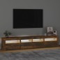 vidaXL TV-Schrank mit LED-Leuchten Räuchereiche 210x35x40 cm vidaXL TV-Schrank mit LED-Leuchten Räuchereiche 210x35x40 cm