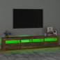 vidaXL TV-Schrank mit LED-Leuchten Räuchereiche 210x35x40 cm vidaXL TV-Schrank mit LED-Leuchten Räuchereiche 210x35x40 cm