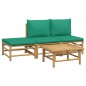 vidaXL 4-tlg. Garten-Lounge-Set mit Grünen Kissen Bambus vidaXL 4-tlg. Garten-Lounge-Set mit Grünen Kissen Bambus