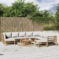 vidaXL 11-tlg. Garten-Lounge-Set mit Hellgrauen Kissen Bambus vidaXL 11-tlg. Garten-Lounge-Set mit Hellgrauen Kissen Bambus