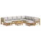 vidaXL 11-tlg. Garten-Lounge-Set mit Hellgrauen Kissen Bambus vidaXL 11-tlg. Garten-Lounge-Set mit Hellgrauen Kissen Bambus