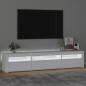 vidaXL TV-Schrank mit LED-Leuchten Weiß 195x35x40 cm vidaXL TV-Schrank mit LED-Leuchten Weiß 195x35x40 cm