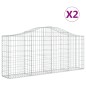 vidaXL Gabionen mit Hochbogen 2 Stk. 200x30x80/100 cm Verzinktes Eisen vidaXL Gabionen mit Hochbogen 2 Stk. 200x30x80/100 cm Verzinktes Eisen