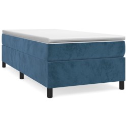 vidaXL Boxspringbett mit Matratze Dunkelblau 100x200 cm Samt