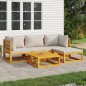 vidaXL 5-tlg. Garten-Lounge-Set mit Hellgrauen Kissen Massivholz vidaXL 5-tlg. Garten-Lounge-Set mit Hellgrauen Kissen Massivholz