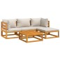 vidaXL 5-tlg. Garten-Lounge-Set mit Hellgrauen Kissen Massivholz vidaXL 5-tlg. Garten-Lounge-Set mit Hellgrauen Kissen Massivholz