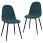 Esszimmerstühle 2 Stk. Blau Samt Esszimmerstühle 2 Stk. Blau Samt