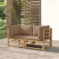 vidaXL Garten-Ecksofas mit Taupe Kissen 2 Stk. Bambus vidaXL Garten-Ecksofas mit Taupe Kissen 2 Stk. Bambus