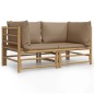 vidaXL Garten-Ecksofas mit Taupe Kissen 2 Stk. Bambus vidaXL Garten-Ecksofas mit Taupe Kissen 2 Stk. Bambus