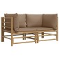 vidaXL Garten-Ecksofas mit Taupe Kissen 2 Stk. Bambus vidaXL Garten-Ecksofas mit Taupe Kissen 2 Stk. Bambus