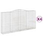 vidaXL Gabionen mit Hochbogen 4 Stk. 400x50x200/220cm Verzinktes Eisen vidaXL Gabionen mit Hochbogen 4 Stk. 400x50x200/220cm Verzinktes Eisen