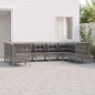 vidaXL 9-tlg. Garten-Lounge-Set mit Kissen Grau Poly Rattan vidaXL 9-tlg. Garten-Lounge-Set mit Kissen Grau Poly Rattan