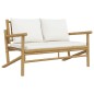 vidaXL 3-tlg. Garten-Lounge-Set mit Kissen Creme Bambus vidaXL 3-tlg. Garten-Lounge-Set mit Kissen Creme Bambus