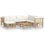 vidaXL 8-tlg. Garten-Lounge-Set mit Cremeweißen Kissen Bambus vidaXL 8-tlg. Garten-Lounge-Set mit Cremeweißen Kissen Bambus