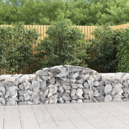 vidaXL Gabionen mit Hochbogen 20 Stk. 300x50x60/80 cm Verzinktes Eisen