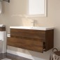 vidaXL Waschbeckenschrank mit Einbaubecken Braun Eiche Holzwerkstoff vidaXL Waschbeckenschrank mit Einbaubecken Braun Eiche Holzwerkstoff