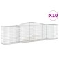 vidaXL Gabionen mit Hochbogen 10 Stk 400x50x100/120cm Verzinktes Eisen vidaXL Gabionen mit Hochbogen 10 Stk 400x50x100/120cm Verzinktes Eisen