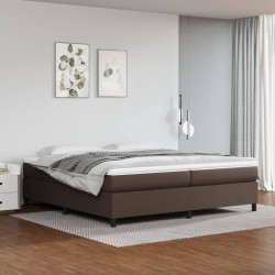 vidaXL Boxspringbett mit Matratze Braun 200x200 cm Kunstleder