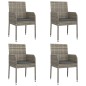 vidaXL 5-tlg. Garten-Essgruppe mit Kissen Schwarz und Grau Poly Rattan vidaXL 5-tlg. Garten-Essgruppe mit Kissen Schwarz und Grau Poly Rattan