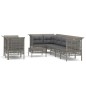 vidaXL 9-tlg. Garten-Lounge-Set mit Kissen Grau Poly Rattan vidaXL 9-tlg. Garten-Lounge-Set mit Kissen Grau Poly Rattan
