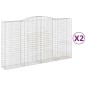 vidaXL Gabionen mit Hochbogen 2 Stk. 400x50x220/240cm Verzinktes Eisen vidaXL Gabionen mit Hochbogen 2 Stk. 400x50x220/240cm Verzinktes Eisen