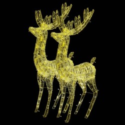 vidaXL XXL Rentiere Weihnachtsdekoration Acryl 250 LED 2 Stk. 180 cm