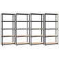 vidaXL Regale mit 5 Böden 4 Stk. Anthrazit Stahl & Holzwerkstoff vidaXL Regale mit 5 Böden 4 Stk. Anthrazit Stahl & Holzwerkstoff