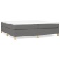 vidaXL Boxspringbett mit Matratze Dunkelgrau 200x200 cm Stoff vidaXL Boxspringbett mit Matratze Dunkelgrau 200x200 cm Stoff