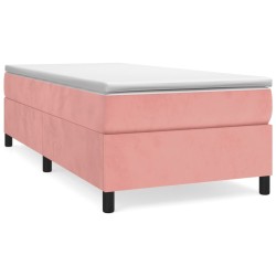 vidaXL Boxspringbett mit Matratze Rosa 80x200 cm Samt