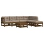 vidaXL 7-tlg. Garten-Lounge-Set mit Kissen Honigbraun Massivholz vidaXL 7-tlg. Garten-Lounge-Set mit Kissen Honigbraun Massivholz