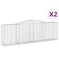 vidaXL Gabionen mit Hochbogen 2 Stk. 400x50x120/140cm Verzinktes Eisen vidaXL Gabionen mit Hochbogen 2 Stk. 400x50x120/140cm Verzinktes Eisen