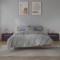 vidaXL Nachttische 2 Stk. mit LEDs Braun Eiche 60x35x40 cm vidaXL Nachttische 2 Stk. mit LEDs Braun Eiche 60x35x40 cm