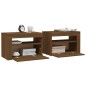 vidaXL Nachttische 2 Stk. mit LEDs Braun Eiche 60x35x40 cm vidaXL Nachttische 2 Stk. mit LEDs Braun Eiche 60x35x40 cm