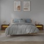 vidaXL Nachttische 2 Stk. mit LEDs Braun Eiche 60x35x40 cm vidaXL Nachttische 2 Stk. mit LEDs Braun Eiche 60x35x40 cm
