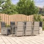 vidaXL 9-tlg. Garten-Essgruppe mit Kissen Grau Poly Rattan vidaXL 9-tlg. Garten-Essgruppe mit Kissen Grau Poly Rattan