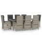vidaXL 9-tlg. Garten-Essgruppe mit Kissen Grau Poly Rattan vidaXL 9-tlg. Garten-Essgruppe mit Kissen Grau Poly Rattan