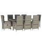 vidaXL 9-tlg. Garten-Essgruppe mit Kissen Grau Poly Rattan vidaXL 9-tlg. Garten-Essgruppe mit Kissen Grau Poly Rattan