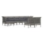 vidaXL 9-tlg. Garten-Lounge-Set mit Kissen Grau Poly Rattan vidaXL 9-tlg. Garten-Lounge-Set mit Kissen Grau Poly Rattan