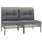 vidaXL 9-tlg. Garten-Lounge-Set mit Kissen Grau Poly Rattan vidaXL 9-tlg. Garten-Lounge-Set mit Kissen Grau Poly Rattan