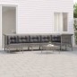 vidaXL 8-tlg. Garten-Lounge-Set mit Kissen Grau Poly Rattan vidaXL 8-tlg. Garten-Lounge-Set mit Kissen Grau Poly Rattan