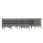 vidaXL 8-tlg. Garten-Lounge-Set mit Kissen Grau Poly Rattan vidaXL 8-tlg. Garten-Lounge-Set mit Kissen Grau Poly Rattan